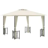 DOTMALL Pavillon Gartenzelt mit Seitenwänden & Doppeldach,Metall Gestell,3x3 m