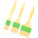 3 Stück Kochfett Pinsel Butterpinsel Grillpinsel Küche Pastry Brush Backpinsel Set Basting Gebäckbürste klein Naturborsten für Grillen Sauce Marinade Eieraufstrich Rühren