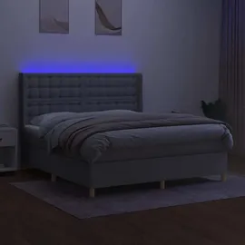 vidaXL Boxspringbett 180 x 200 cm Hellgrau