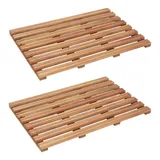 vidaXL Badematte Beige 56 x 37 cm