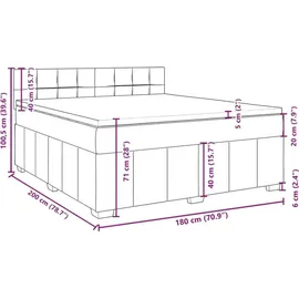 vidaXL Boxspringbett 180 x 200 cm Taupe