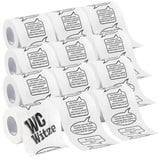 infactory Toilettenpapier witzig: 12er-Set Toilettenpapiere Witze, 2-lagig (Fun-Toilettenpapier-Rolle, bedrucktes Klopapier, Geschenkverpackung)