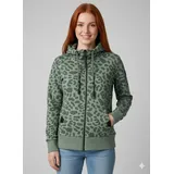 Ragwear Sweatjacke RYLIE PRINT ZIP O aus Baumwollmischung, normale Passform, mit Reißverschluss grün S (36)