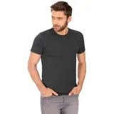 Trigema Herren Slim Fit T-Shirt aus DELUXE Baumwolle«, (1 tlg.), grau