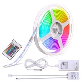 B.K.Licht - RGB LED Strip - LED Streifen bedienbar mit Fernbedienung - IP44 spritzwassergeschützt - für innen und außen - 5 m