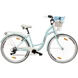Goetze Mood Damenrad, City Bike 28 Zoll, 7-Gang mit Korb, Hellblau
