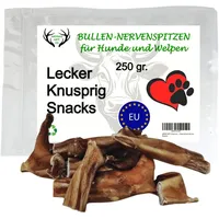 ARTISAN GIFT CO Ochsenziemer für Hunde - 100% Trockenfleisch Hundeleckerlis, geeignet für die Barf-Diät - Ochsenziemer Hunde - Bullen-Nervenspitzen - Sparpaket 250 gr