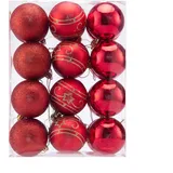 CASARIA Weihnachtsbaumkugeln rot 24tlg