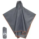 vidaXL Regenponcho mit Kapuze 2-in-1-Design Grau und Orange 223x145 cm