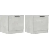 vidaXL Nachtschrank 2 Stk. 40 x 39 x 40 cm Betongrau
