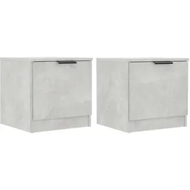 vidaXL Nachtschrank 2 Stk. 40 x 39 x 40 cm Betongrau