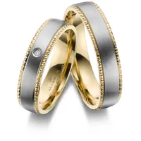 Partnerring MARRYA "Titan Ringe Trauringe Eheringe Partnerringe" Fingerringe Gr. 50, Titan, goldfarben (damen ring - gold silber) Damen