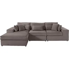 OTTO home RAUM.ID Ecksofa Florid L-Form", 280x75x162 cm Struktur Ottomane links grau/taupe