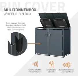 ML-Design Mülltonnenbox 2er 132 x 80 x 116,3 cm grau