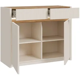 Forte Oak Squere Sideboard 105,3 x 85,9 x 41,5 cm Mauvella Eiche/Sand