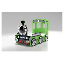 Autobett Lokomotive , grün , Maße (cm): B: 120 H: 137,5