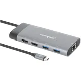 Manhattan USB-C Dock/Hub, Ports), (x10): Ethernet, HDMI (x2 8k)
