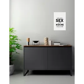 Queence Wanddekoobjekt QUEENCE "Andere haben Sex in der ...", schwarz-weiß (schwaz, weiß), B:20cm H:30cm T:0,1cm, Stahl, Wanddekoobjekte, Stahlschild, Blechschild, Spruch, Witzig, Wanddeko, retro, 20x30cm