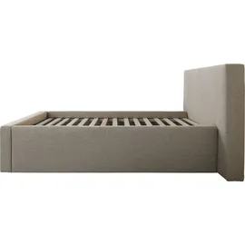 Home Affaire Polsterbett HOME AFFAIRE "Dalina", beige, B:141cm H:124cm L:227cm, Struktur (100% Polyester), Betten, Polsterbett, geradliniges Kopfteil, in 5 Breiten, auch in 220cm Länge