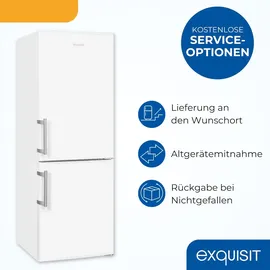 Exquisit KGC5233-60-HE-040D Kühl-Gefrierkombination (173 l, 1425 mm hoch, Weiß)