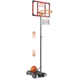 Vevor Basketballkorb Outdoor Basketballständer 152,4–213,4 cm Einstellbare Höhe, Basketballanlage Schwarz Wetterbeständig Rostbeständig, Basketballkorb Standfuß mit Wasser oder Sand Mobil