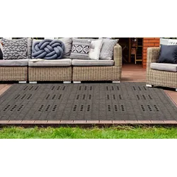 Teppich LALEE "Sunset 606" Gr. 2, grau (taupe), B:80cm H:5mm L:150cm, Kunstfaser, Teppiche, In- und Outdoor geeignet, Wohnzimmer