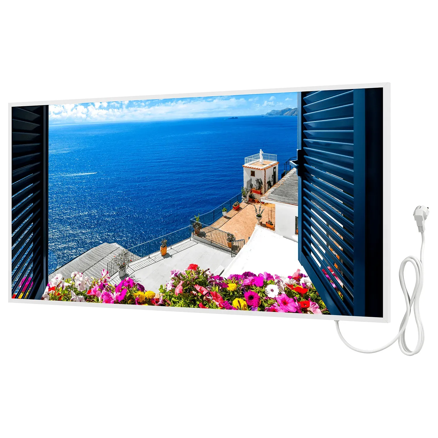 Bringer® Bild Infrarotheizung mit Rahmen - Sorrento, Italien - 800 / ohne Zubeh√∂r