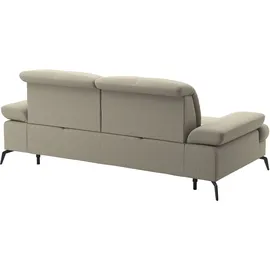 sit&more 3-Sitzer SIT & MORE "Amica, inkl. Sitztiefenverstellung und Armteilverstellung", grau (taupe), B:212cm H:90cm T:122cm, 95% Polyester, 5% Polyamid, Sofas, wahlweise mit Kopfteilverstellung und Bettfunktion