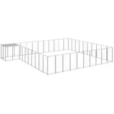 vidaXL Hundezwinger Silbern 31,46 m2 Stahl