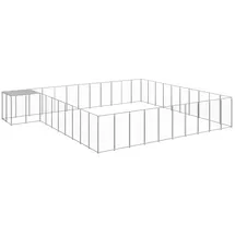 vidaXL Hundezwinger Silbern 31,46 m2 Stahl