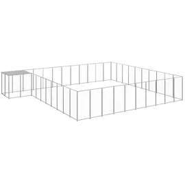 vidaXL Hundezwinger Silbern 31,46 m2 Stahl