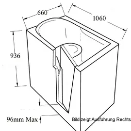 hak Handelsagentur Koch FREEDOM Sitzbadewanne mit Tür 106 x 66 cm (rechts) 93,6
