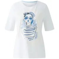 Oui T-Shirt mit Motiv-Print, Offwhite, 44