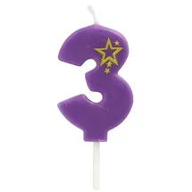 Papstar Zahlenkerze Mini 6,8 cm lila 15 St.