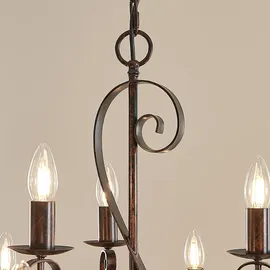 LINDBY Kronleuchter Caleb dimmbar, Braun aus Metall für Flur / Treppenhaus Von Lindby