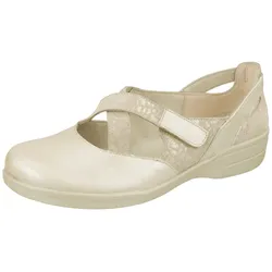 Klettschuh LEI BY TESSAMINO "Lisa", Damen, Gr. 38, beige, Leder, casual, Schuhe, mit modischem Glitzer-Print