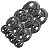 Marbo Sport Tri-Grip Guss Hantelscheiben-Set Gewichte mit ø30/31 mm Bohrung | Set 29 kg / 2 x 5 kg + 6 x 2,5 kg + 4 x 1 kg -