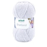 Gründl Shetland Wolle (weiches Strickgarn aus 80% Polyacryl und 20% Wolle, 100 g / 170 m, Nadelstärke: 7-8, 1 x 100 g), Hellgrau Melange