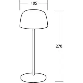 Brumberg LED-Akkutischleuchte Kunststoff 4,8W 150lm 3.000K dimmbar IP54 Grün/Blau/Orange