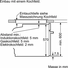Bosch Herdset Backofen Pyrolyse + Gas-Kochfeld FlameSelect autark 60 cm