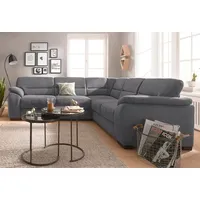 sit&more Ecksofa Montego L-Form, wahlweise mit Bettfunktion und Schubkasten grau