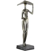 Casablanca modernes Design Casablanca Skulptur Lady mit Hut, Deko Figur Bronze, Kunstharz Statue Wohnzimmer, Büro Dekoration H. 33 cm x B. 8,5 cm - Moderne Skulpturen