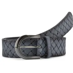 TOM TAILOR DENIM Damen geflochtener Ledergürtel, blau, Gr. 80