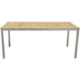 Garden Pleasure Denver Gartentisch 180 x 90 x 75 cm braun/silber