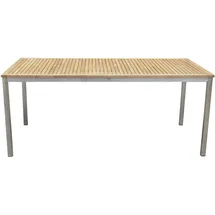 Garden Pleasure Denver Gartentisch 180 x 90 x 75 cm braun/silber