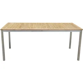 Garden Pleasure Denver Gartentisch 180 x 90 x 75 cm braun/silber