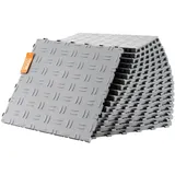Vevor Garagen-Bodenbeschläge, 305 x 305 x 13,4 mm, 25er-Set Industrieboden, rutschfeste doppelseitige Struktur-Garagenboden, für Garagen, Keller, Reparaturwerkstätten,Silber