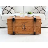 Truhe Couchtisch Holz massiv Wohnzimmertisch Truhentisch Kiste vintage braun