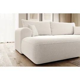 Selsey Eckcouch Boucle 2-Sitzer Weiß