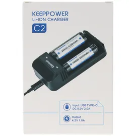 Keeppower C2 Ladegerät für Lithium-Ionen-Akkus
